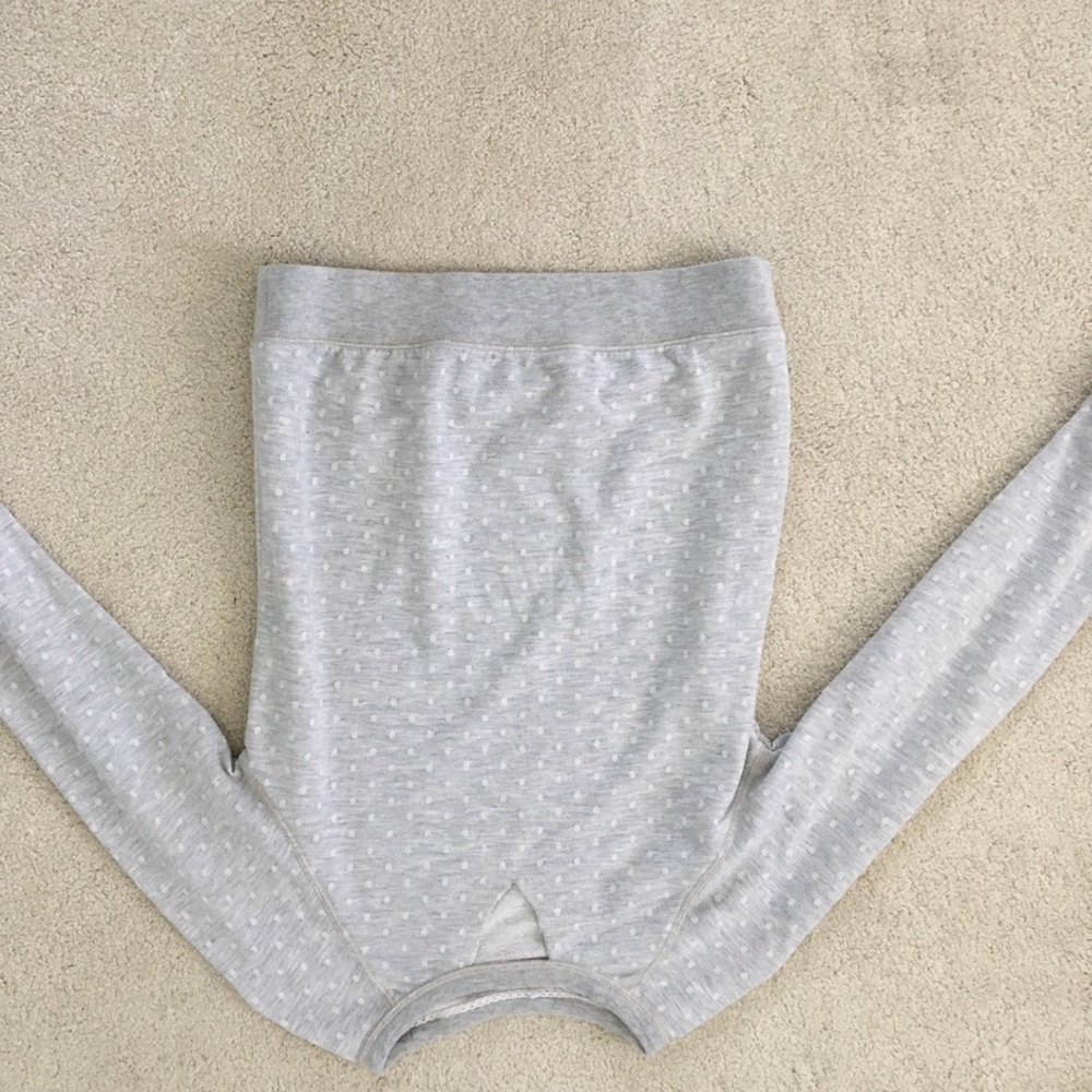 White and Gray dot Sweater With Triangle cut Out